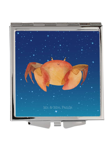 Mr. & Mrs. Panda Schminkspiegel Sternzeichen Krebs ohne Spruch in Sternenhimmel Blau
