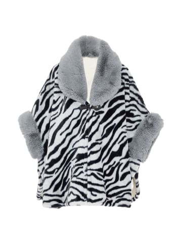 osha Damen Poncho in Grau Schwarz