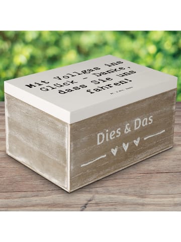 Mr. & Mrs. Panda Geschenkbox Spruch Chauffeur Glück mit Spruch in Weiß