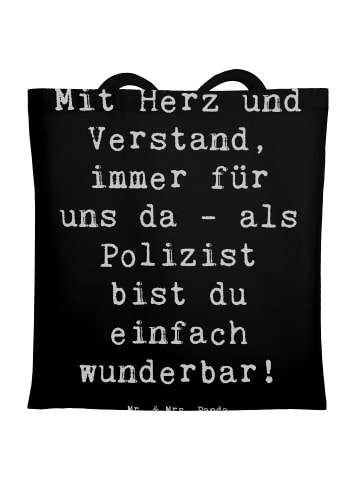 Mr. & Mrs. Panda Beutel Spruch Polizist Wunderbar mit Spruch in Schwarz
