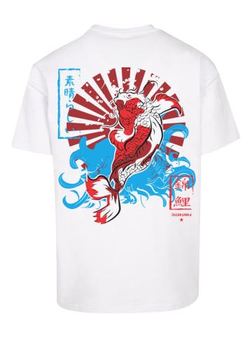 F4NT4STIC Heavy Oversize T-Shirt Japan Koi Fisch Karpfen in weiß