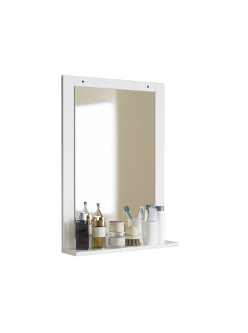 VCM  Holz Badspiegel Wandspiegel Hängespiegel Flonali in Weiß