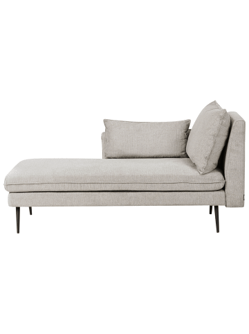 Beliani Chaiselongue YERRES in Grau/Schwarz - (W) 168 x (H) 79 x (L) 87 cm