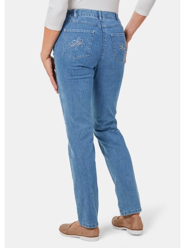 GOLDNER Jeanshose LOUISA Jeans LOUISA mit Stickerei in hellblau