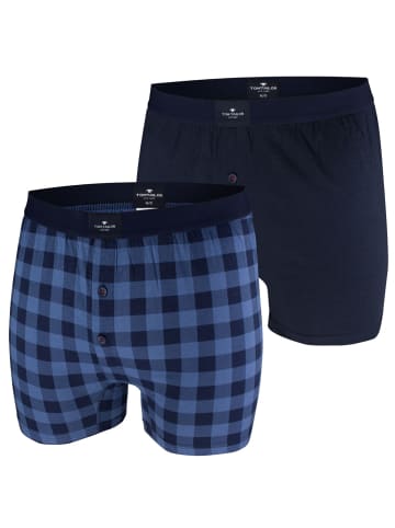 Tom Tailor Boxershorts 2er Pack in Dunkelblau kariert