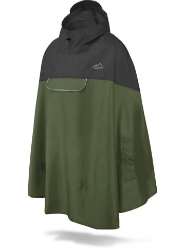 Normani Outdoor Sports Unisex Regenponcho wasserdicht Cherrapunji in Schwarz/Oliv