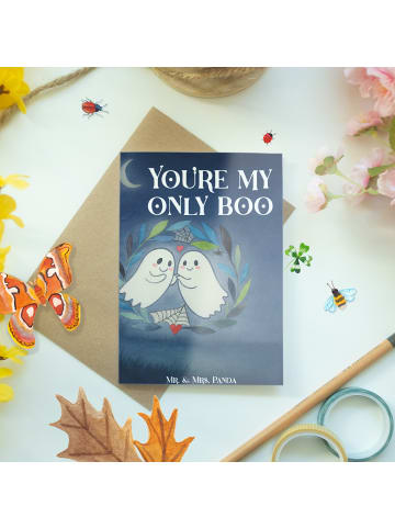 Mr. & Mrs. Panda Klappkarte Gespenster  Liebe  Design mit Spruch in Weiß