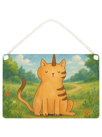 Mr. & Mrs. Panda Holzschild Einhorn Katze Design ohne Spruch in Weiß