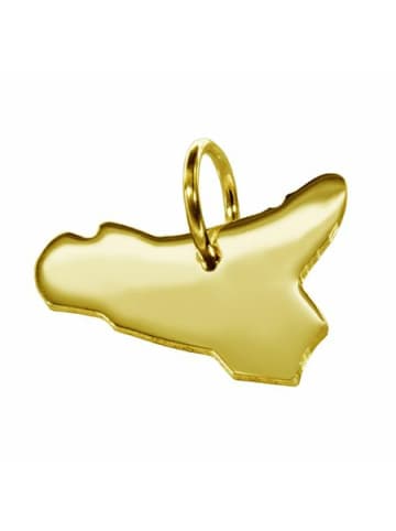 Schmuckador Anhänger der Landkarte Sizilien in massiv 333 Gelbgold in gold