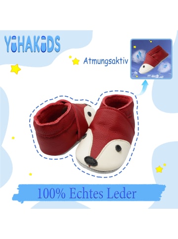 Yihakids Baby Krabbelschuhe aus Leder, weiche Lauflernschuhe mit rutschfester Sohle