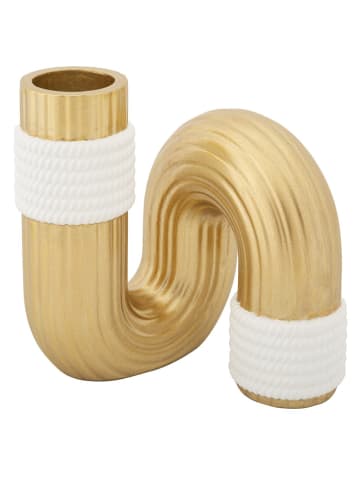 Mauro Ferretti Dekovase aus Polyresin in Gold, 13 cm