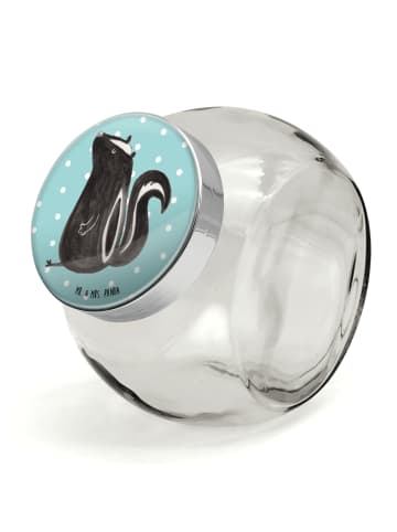 Mr. & Mrs. Panda Kaffeedose Stinktier Sitzen ohne Spruch in Türkis Pastell