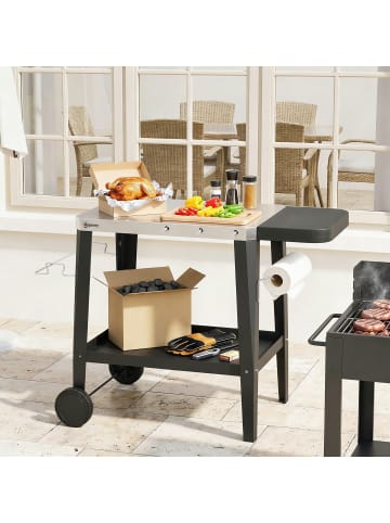 Outsunny Grillwagen,115L x 67,5B x 80,5H cm,Schwarz