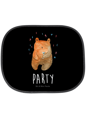Mr. & Mrs. Panda Auto Sonnenblende Bär Party mit Spruch in Schwarz