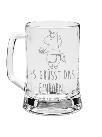 Mr. & Mrs. Panda Gravur Bierkrug Einhorn Muffin mit Spruch in Transparent