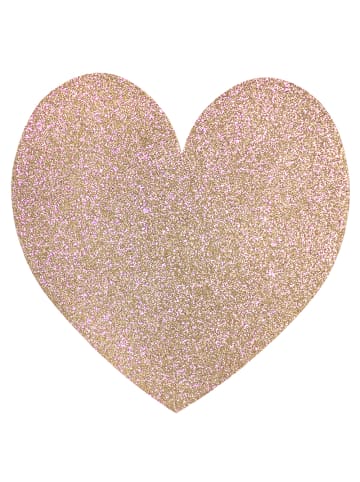 Fabfabstickers Großes Glitzerherz in Rosegold zum Aufbügeln