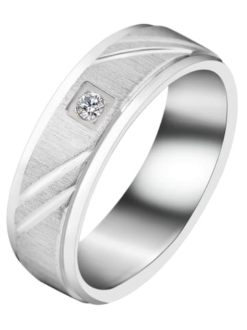 Adeliás Damen Ring aus Edelstahl mit Strass Steinchen in silber
