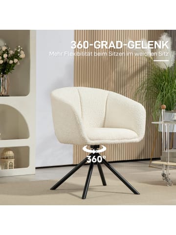 HOMCOM Sessel in Cremeweiß 59L x 58,5B x 78,5H cm