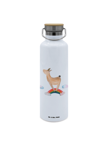 Mr. & Mrs. Panda Thermosflasche Lama Regenbogen ohne Spruch in Weiß