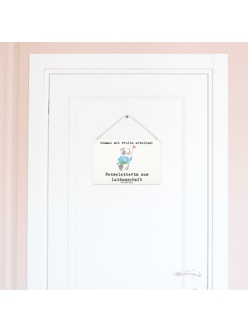 Mr. & Mrs. Panda Schild Reiseleiterin Leidenschaft mit Spruch in Weiß