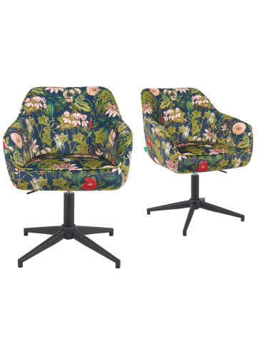 DUBI Möbel 2er-Set: Bürostuhl Mika-Caro in Blumen - (B)60 x (H)79 x  (T)61 cm