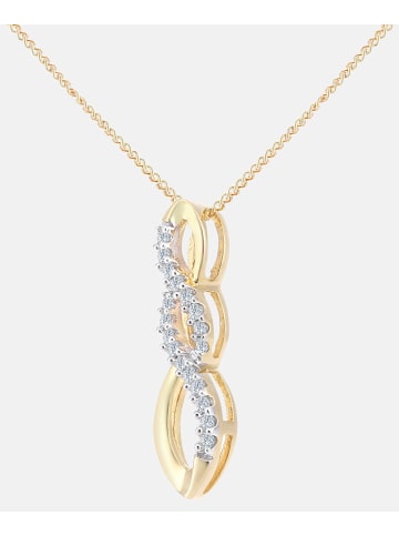 Diamant L'éternel Halskette mit Anhänger aus 750 Gelbgold mit Diamant Infinity-Design