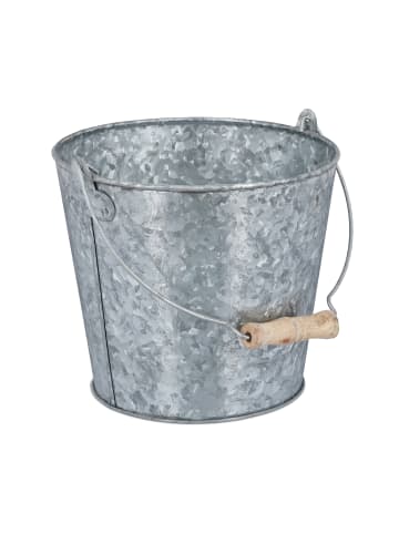 relaxdays 5x Zinktopf in Silber mit Henkel - (H)15 x Ø 17 cm