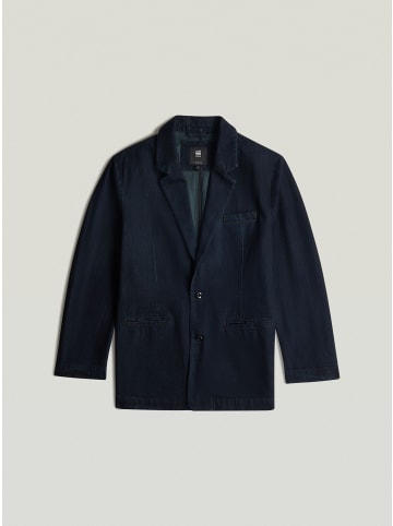 Oversized Denim Blazer worn in arctic blue