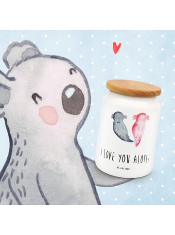 Mr. & Mrs. Panda Kaffeedose Axolotl Liebe mit Spruch in Weiß