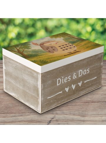 Mr. & Mrs. Panda Truhe Eule Federschmuck Design ohne Spruch in Weiß