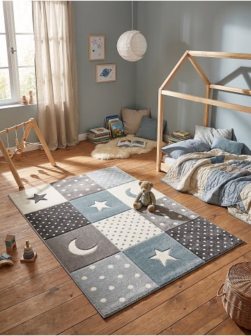 KADIMA DESIGN Kinderteppich Kinder-Motiv Kinderzimmer pflegeleicht Spielzimmer Motiv in Blau