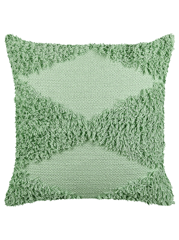 Beliani Dekokissen RHOEO in Grün - (W) 45 x (H) 14 x (L) 45 cm