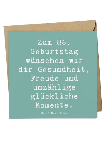 Mr. & Mrs. Panda Geschenkkarte Spruch 86. Geburtstag Wünsche mit... in Meeresbrise