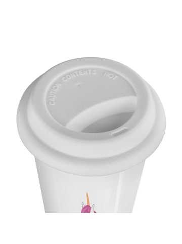 Mr. & Mrs. Panda Kaffeebecher Einhorn Fotograf mit Spruch in Weiß