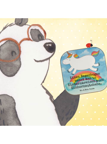 Mr. & Mrs. Panda Untersetzer Einhorn Regenbogen Design mit Spruch in Weiß