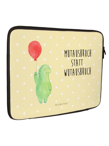 Mr. & Mrs. Panda Laptoptasche Schildkröte Luftballon mit Spruch in Gelb Pastell