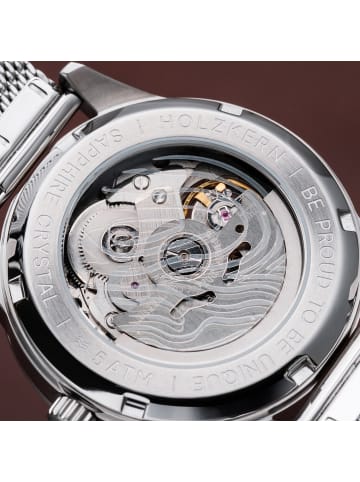 Holzkern Armbanduhr Automatik Inverno Lapislazuli/Silberfarben