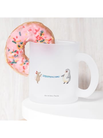 Mr. & Mrs. Panda Trinkglas Maus Pinguin Geburtstag ohne Spruch in Transparent