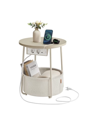 VASAGLE Beistelltisch Lilea in Beige-Weiß - (B)45 x (H)50 x (T)45 cm