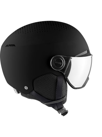 Alpina Skihelm mit Visier in schwarz