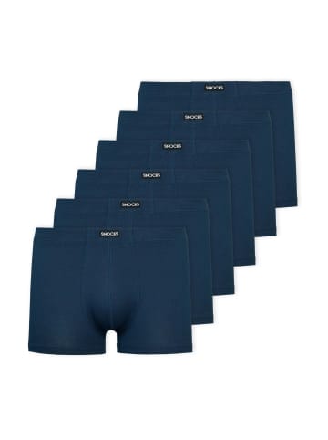 SNOCKS Retro Boxershorts aus Bio-Baumwolle 6 Stück in Blau