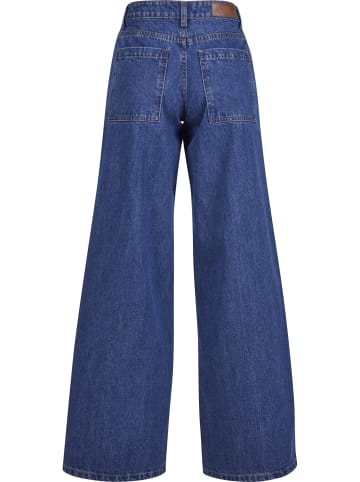 Urban Classics Urban Classics Damen Ladies Mid Waist Wide Denim in mid indigo washed