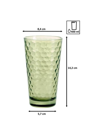 Ritzenhoff & Breker 6er Set Longdrinkgläser Favo 400 ml in Oliv