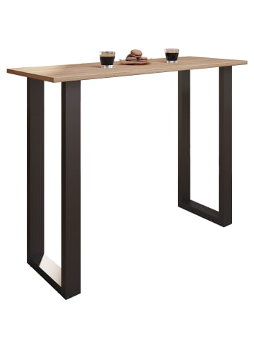 VCM  Holz Bartisch Stehtisch Tisch Tresen Xona 140x50 in Schwarz / Sonoma-Eiche