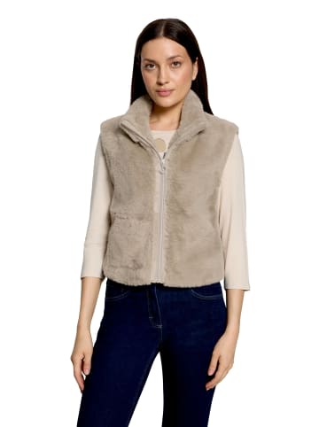 Betty Barclay Plüschweste mit Reißverschluss in Taupe