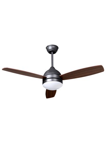 Beliani Deckenventilator mit Licht MANSALA in Braun/Schwarz