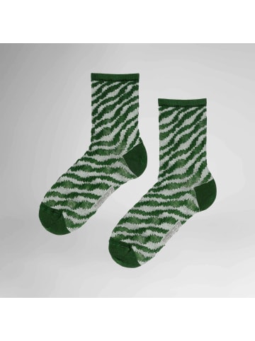 Hudson Socken Curved Line gemustert in Palm green