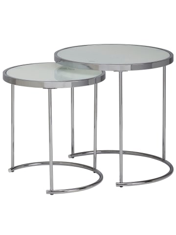 KADIMA DESIGN 2tlg Runder Glas Couchtisch Set, modernes Design mit viel Stauraum