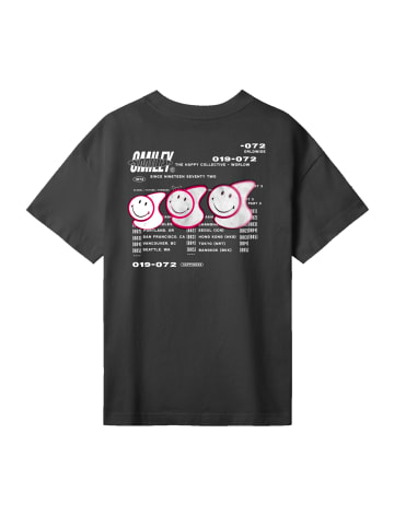 F4NT4STIC T-Shirt Smiley Originals The Happy Collective Streetwear in off black