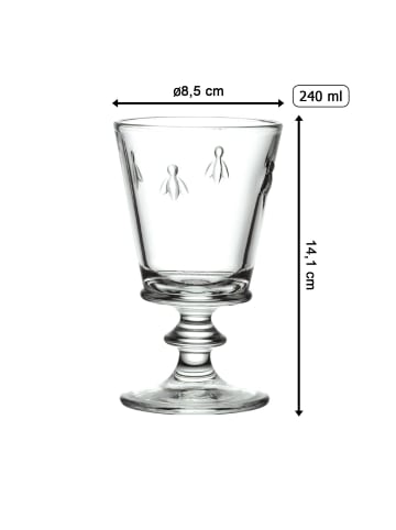 6er Set Weingläser Biene Abeille in Transparent 240 ml